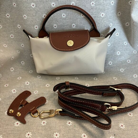 Longchamp Handbags - Longchamp Mini Bag in Cream and Brown